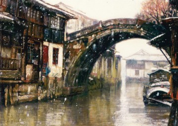 Suzhou Paysage Chinois Chen Yifei Peinture à l'huile